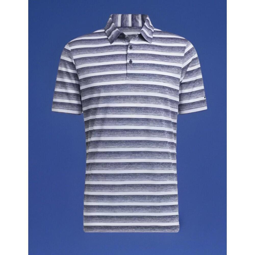 $60 Adidas Two Color Stripe Collegiate Navy/White Men’s Polo Shirt Size XL